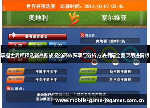 掌握世界杯预选赛最新战况的高效获取与分析方法指南全面实用进阶版 掌握世界杯预选赛最新战况的高效获取与分析方法指南全面实用进阶版
